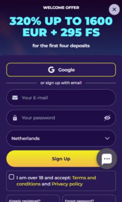 Vul enkel je e mailadres, wachtwoord en telefoonnummer in
